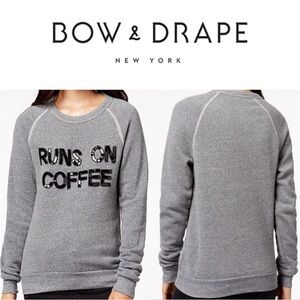 Bow & Drape Gray 'Runs on Coffee' Crew Neck Sweater